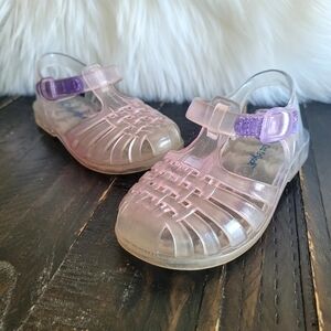 CAT & JACK CLEAR PURPLE JELLY SHOES GIRLS SIZE 7